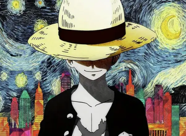 Luffy One Piece Style Van gogh