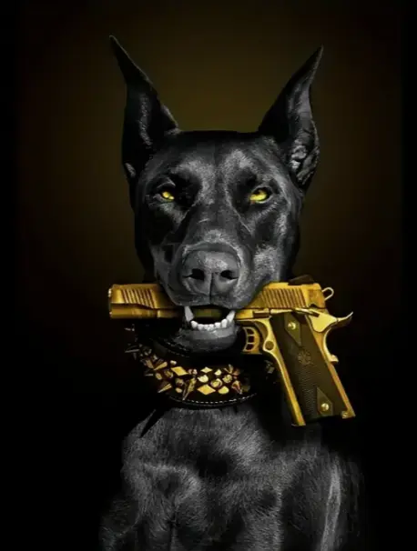 Chien Tenant Un Pistolet