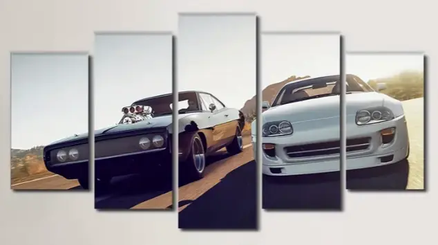 Supra Mk4/Dodge Charger Lot de 5 Posters