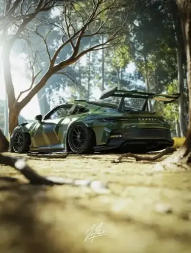 Porsche GT3RS en Foret